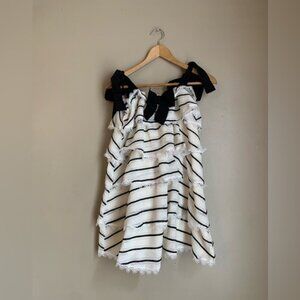 Cosy layered black and white dress bows coquette wedding party dance
